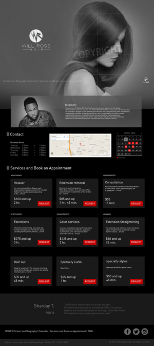 Web-Design von Willman für Stylist Will Ross | Design #10406723