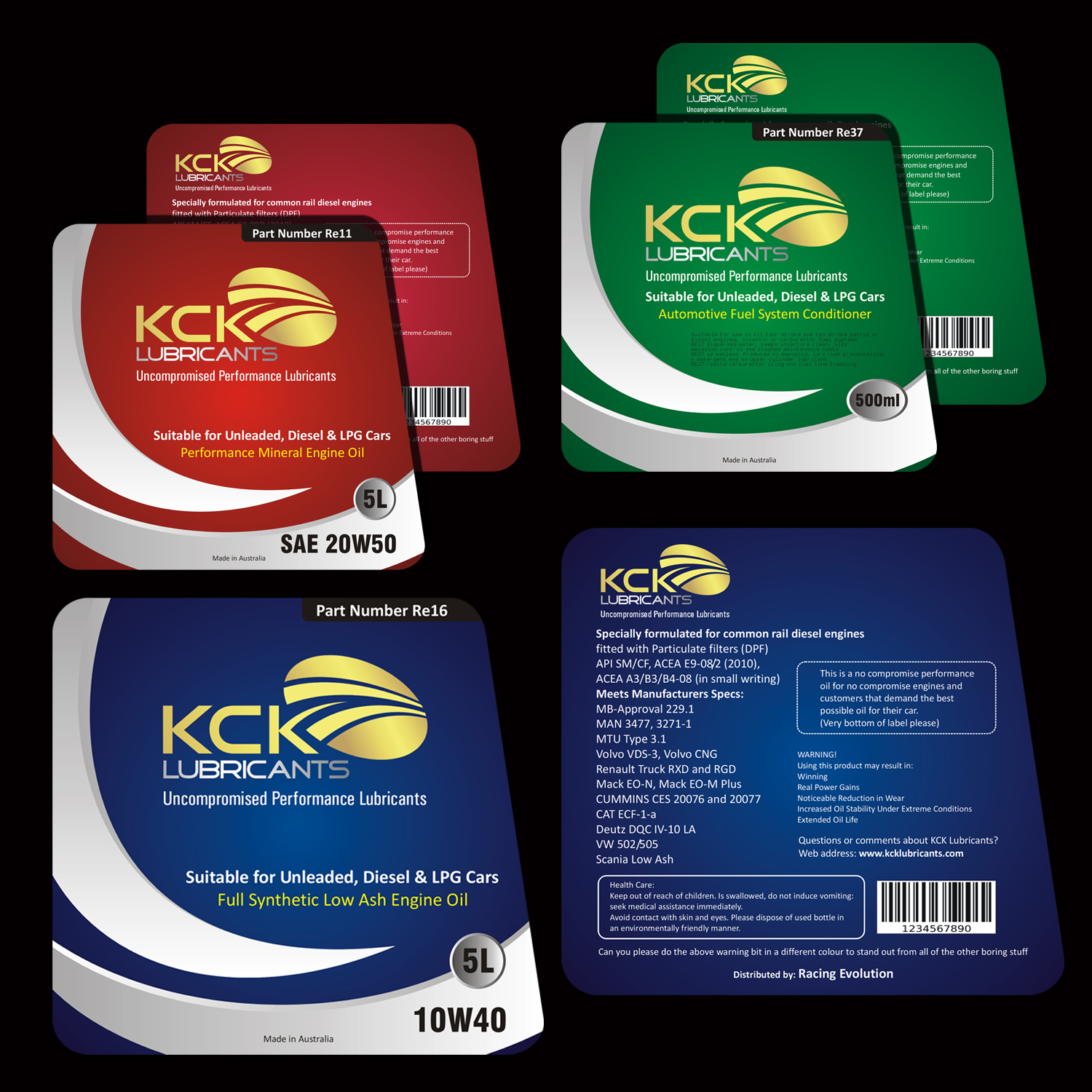 Label Design by irfandigitalstudios for KCK Lubricants | Design #10725477