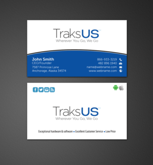 Business Card Design by chandrayaan.creative for traksus | Design: #9841356