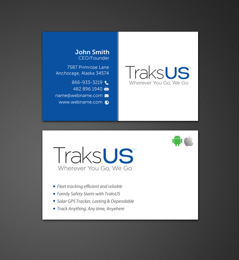 Business Card Design by chandrayaan.creative for traksus | Design #9841359