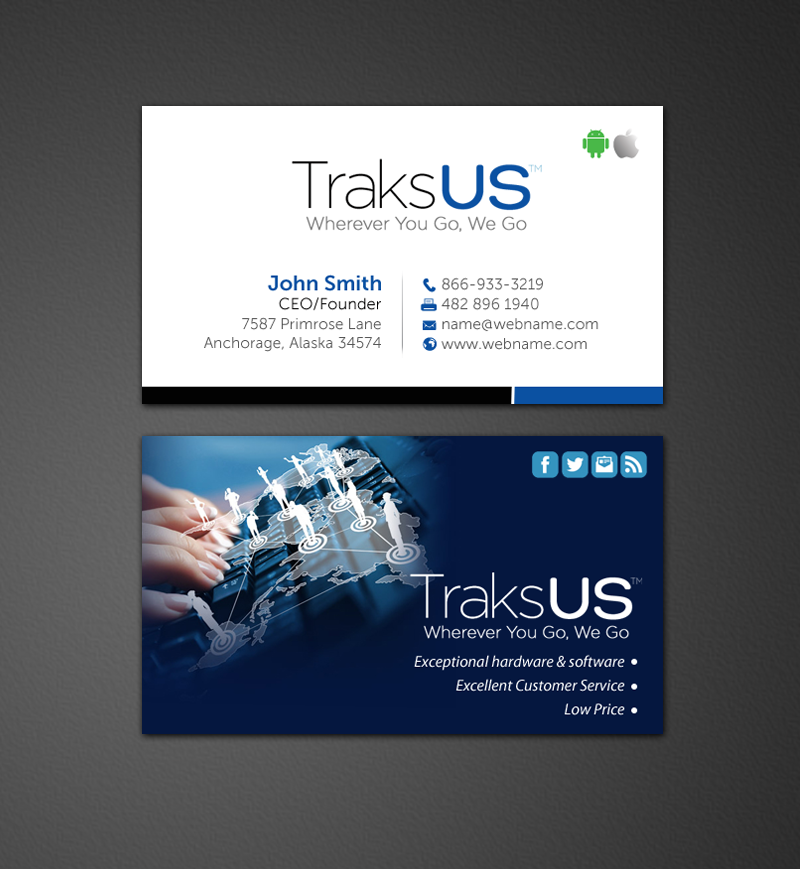 Business Card Design by chandrayaan.creative for traksus | Design #9841367