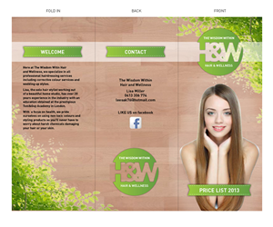 Design de Brochure par Elly pour The Wisdom Within Hair and Wellness | Design : #2141056
