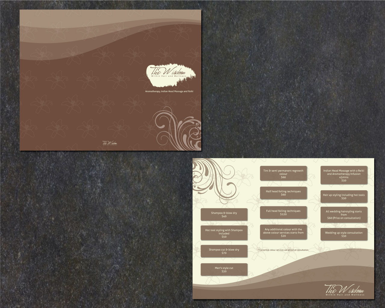 Brochure Design by HLGCreativeTeam for The Wisdom Within Hair and Wellness | Design #2142193