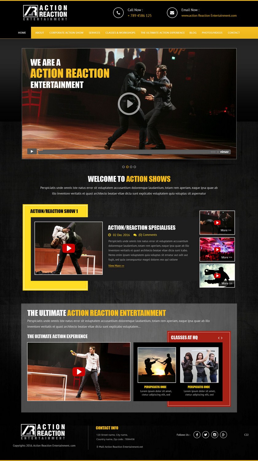 Web Design par pb pour Action Reaction Entertainment | Design #10012367