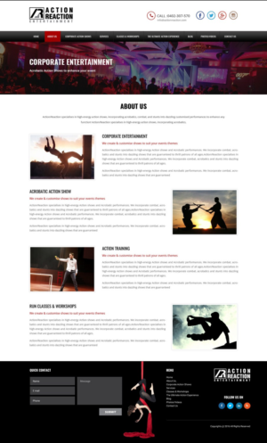 Web Design by pb for Action Reaction Entertainment | Design: #10103570
