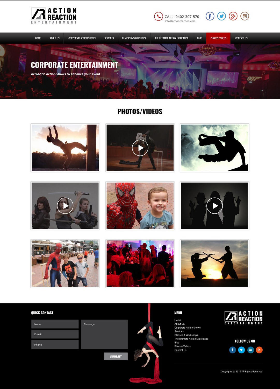 Web Design by pb for Action Reaction Entertainment | Design #10103572