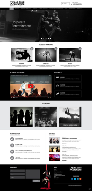Web Design by pb for Action Reaction Entertainment | Design: #9934438