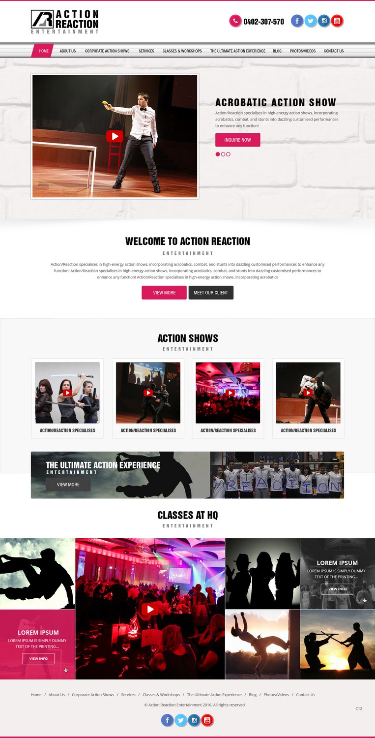 Web-Design von pb für Action Reaction Entertainment | Design #9941136