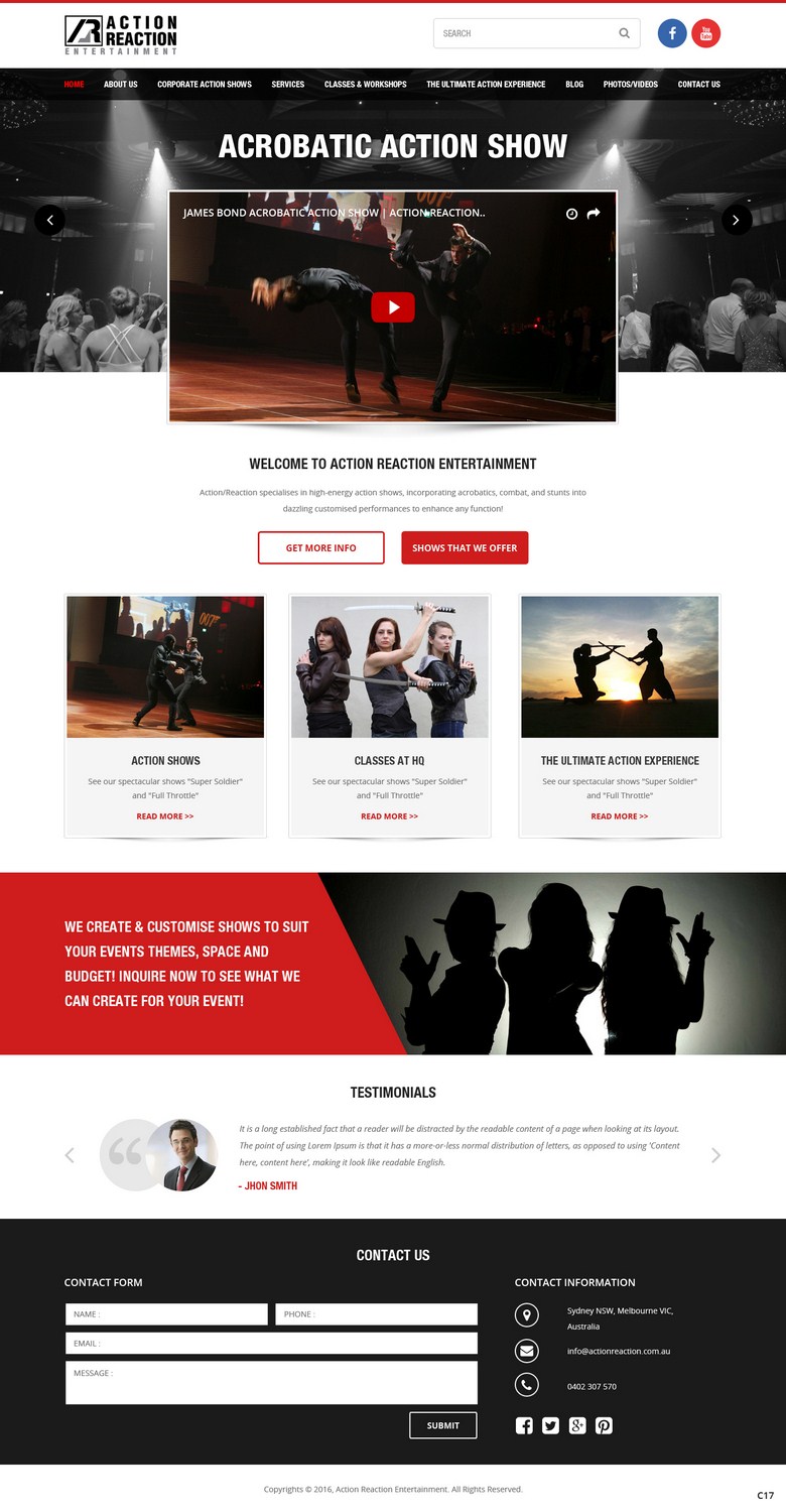 Web-Design von pb für Action Reaction Entertainment | Design #9941137
