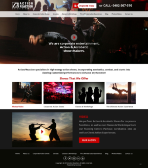 Web Design by pb for Action Reaction Entertainment | Design: #9946771