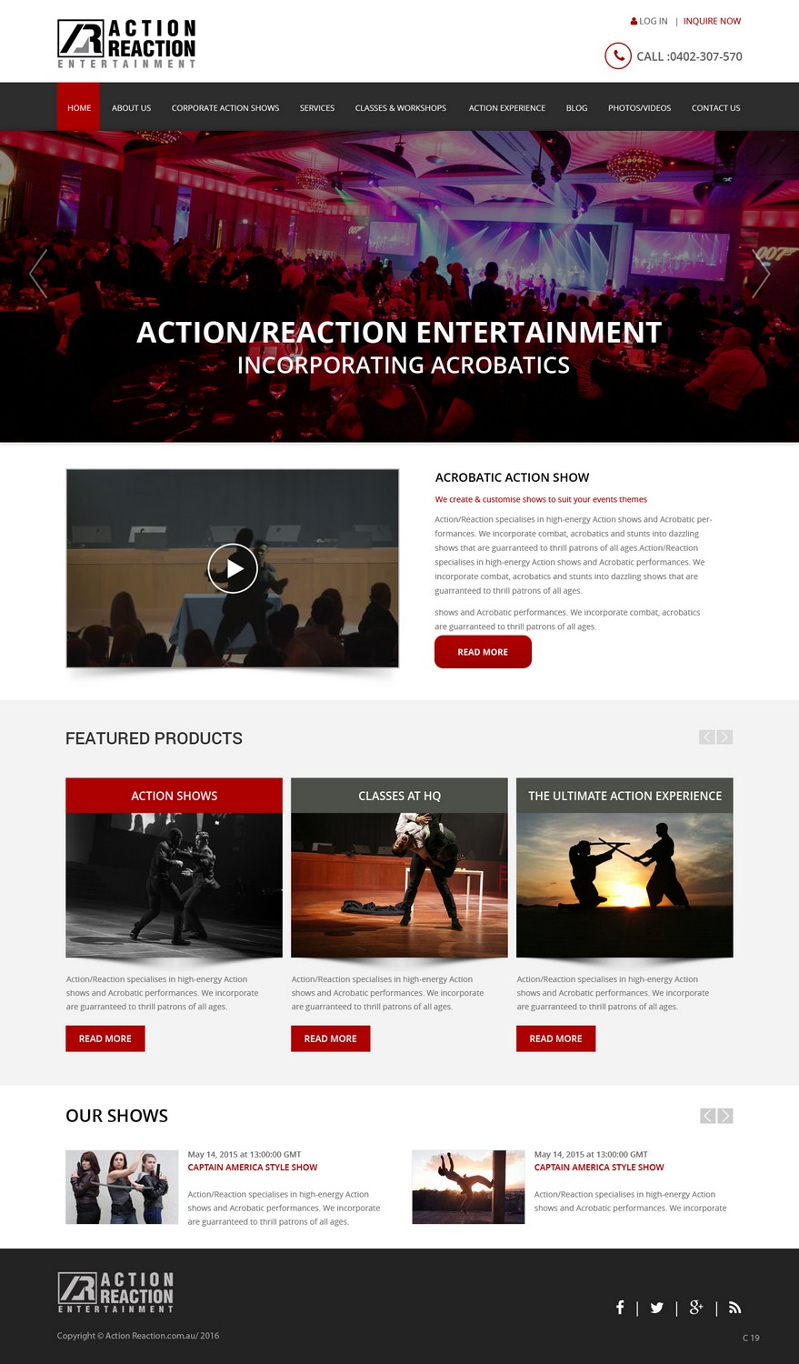 Web Design by pb for Action Reaction Entertainment | Design #9946775