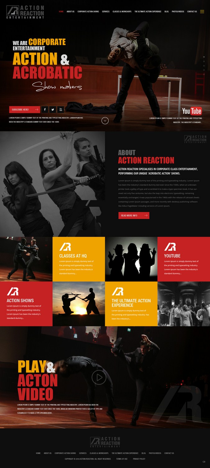 Web Design by pb for Action Reaction Entertainment | Design #9979532