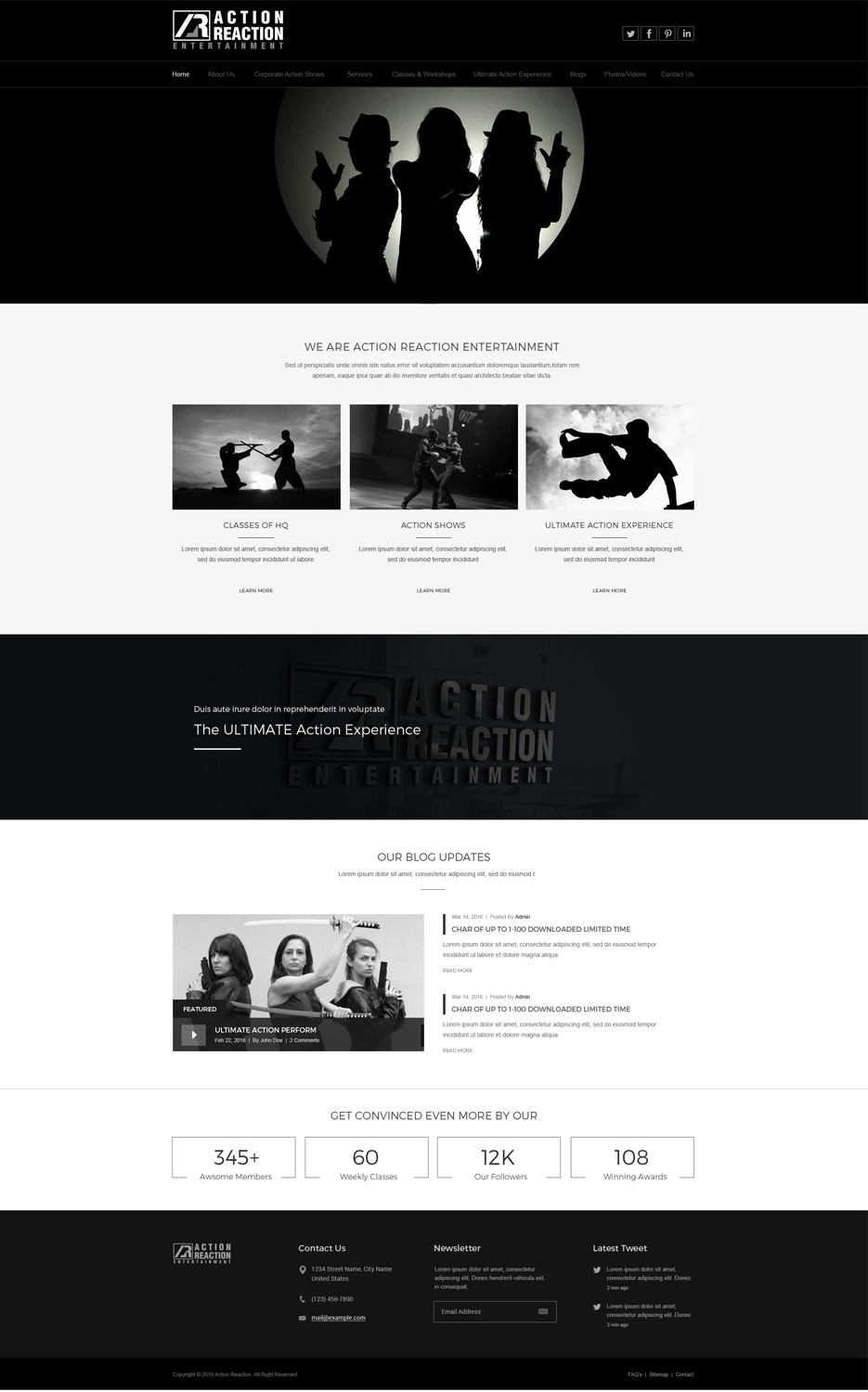 Web Design by Vikram M for Action Reaction Entertainment | Design #9976535