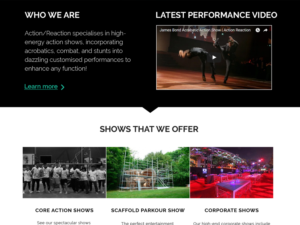Web Design by George K for Action Reaction Entertainment | Design: #10012565