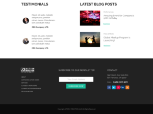 Web Design by George K for Action Reaction Entertainment | Design: #10012586