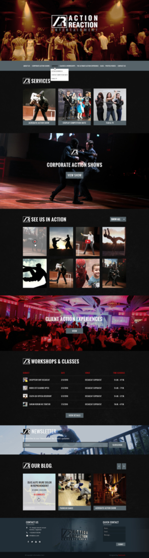 Web Design by Da Miracle for Action Reaction Entertainment | Design: #10123429