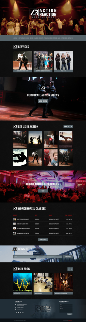 Web Design by Da Miracle for Action Reaction Entertainment | Design: #10123431