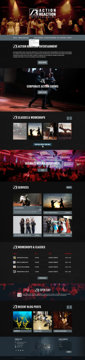 Web Design by Da Miracle for Action Reaction Entertainment | Design: #10140745