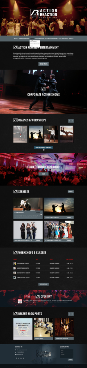Web Design by Da Miracle for Action Reaction Entertainment | Design: #10157634