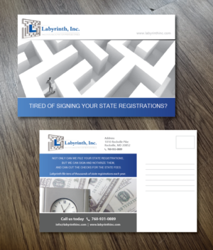 Postkarten-Design von alex989 für Labyrinth, Inc. | Design: #9900907
