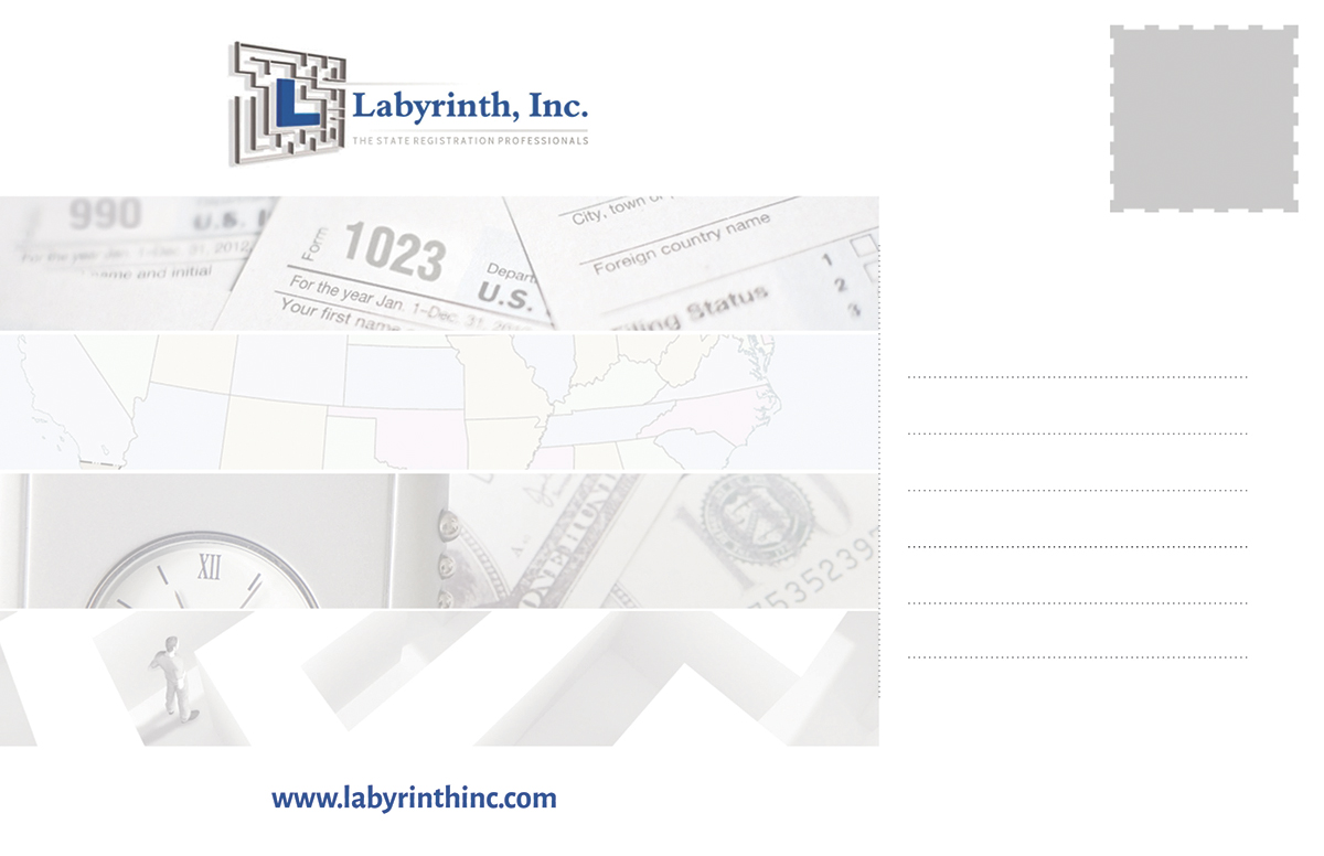 Postcard Design by Curly Cat Lab for Labyrinth, Inc. | Design #9937200
