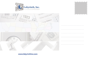 Postkarten-Design von Curly Cat Lab für Labyrinth, Inc. | Design: #9937200