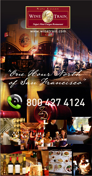 Napa Valley Wine Train SF Chronicle AD - August  | Diseño de Anuncio de Prensa por lookedaeng