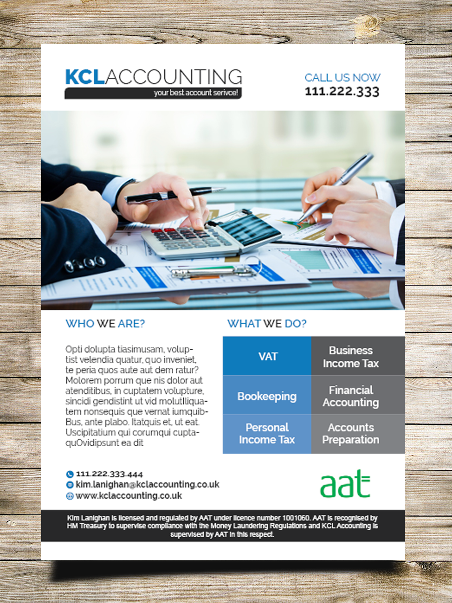 Flyer Design by Masha K for KCL Accounting | Design #9855621