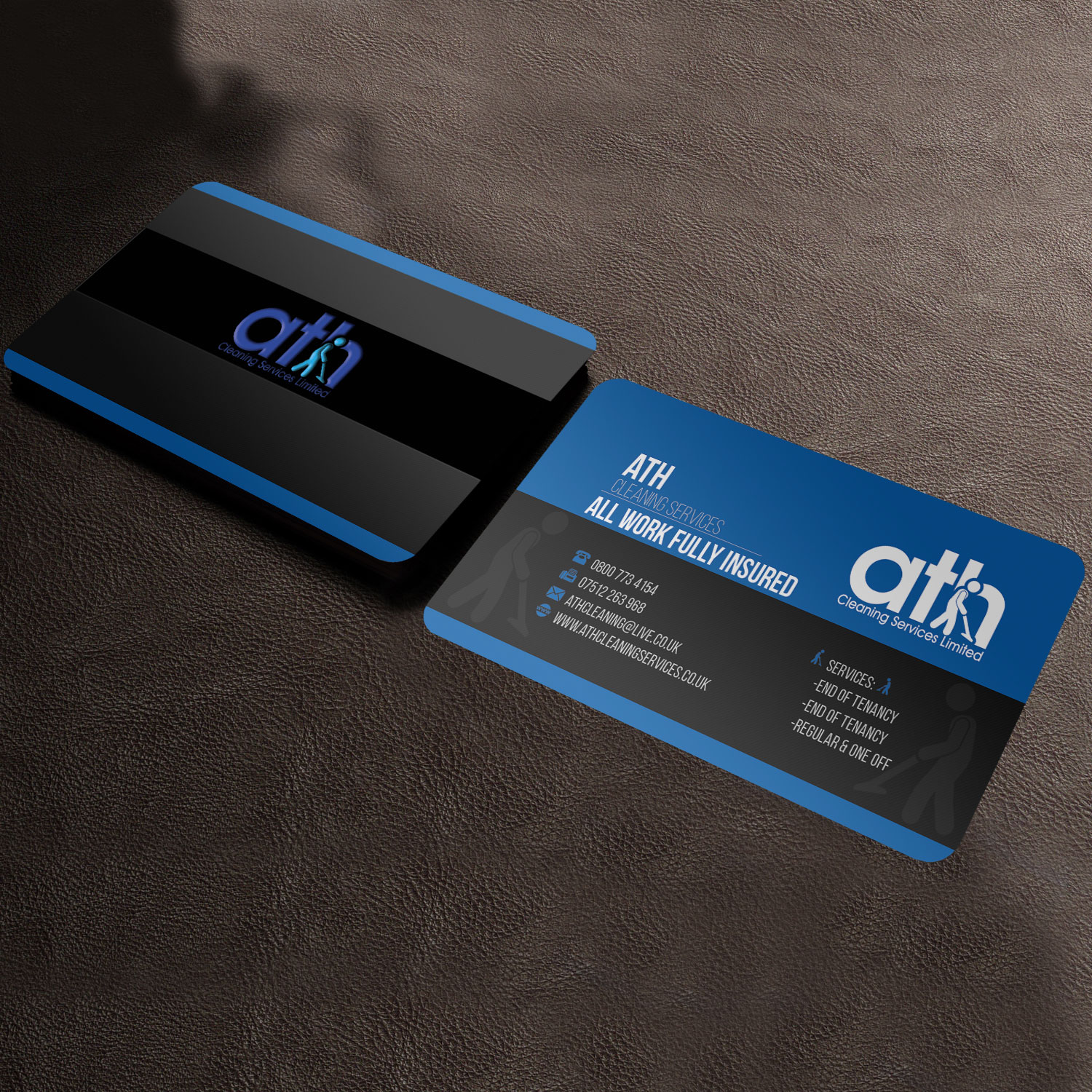 Business Card Design by alexandar_pavlovski for ATH Cleaning Services Ltd | Design #10046996