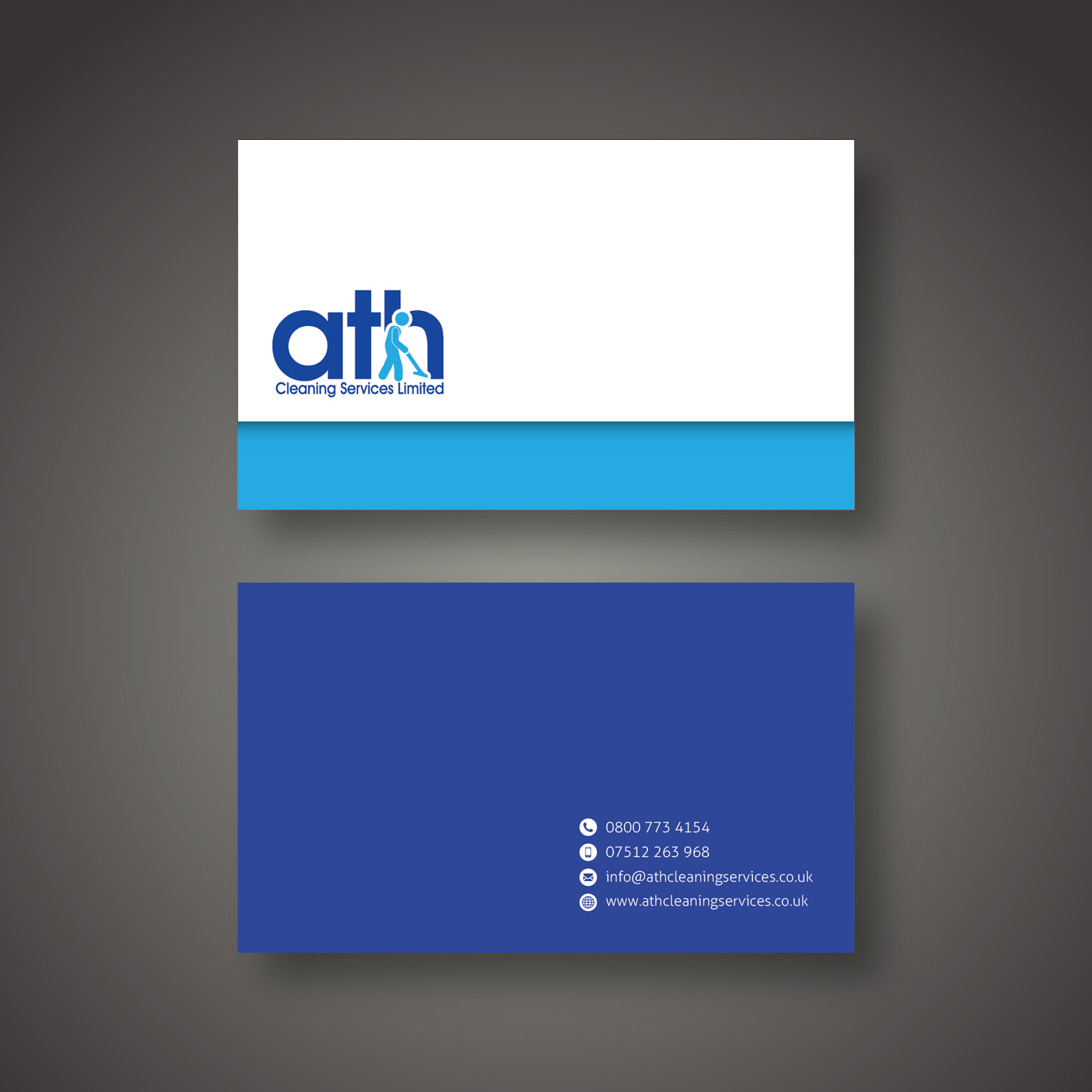Business Card Design by Anoushay for ATH Cleaning Services Ltd | Design #10002326