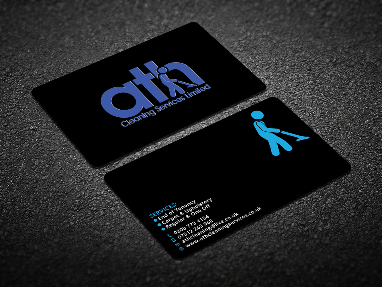 Business Card Design by Verified artistry (Design garden) for ATH Cleaning Services Ltd | Design #10003606