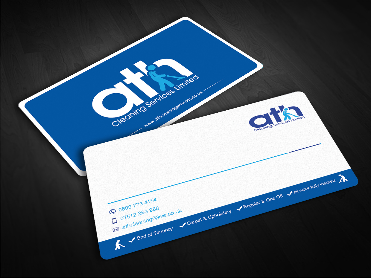 Business Card Design by EWS Webs for ATH Cleaning Services Ltd | Design #10169107