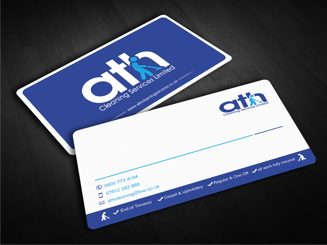 Business Card Design by EWS Webs for ATH Cleaning Services Ltd | Design #10235170