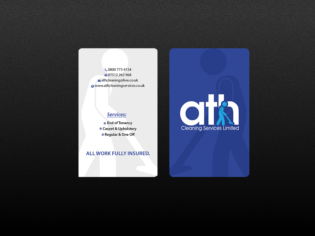 Business Card Design by Creations Box 2015 for ATH Cleaning Services Ltd | Design #9925962