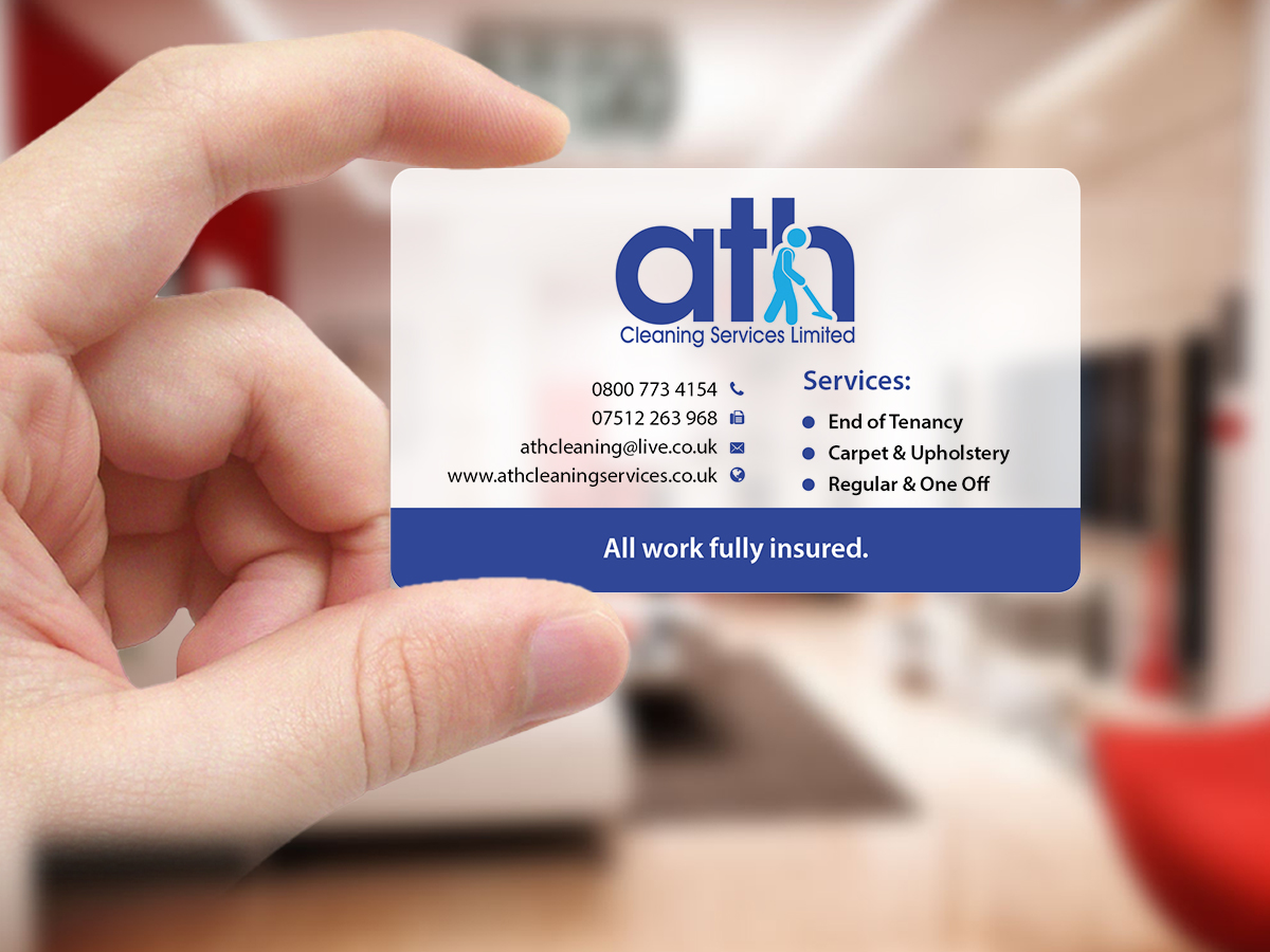 Business Card Design by Creations Box 2015 for ATH Cleaning Services Ltd | Design #9925964