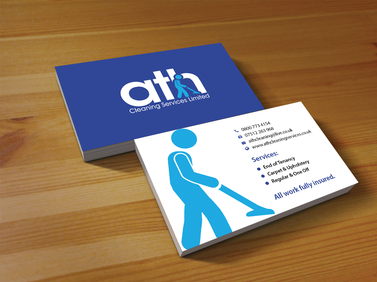 Business Card Design by Creations Box 2015 for ATH Cleaning Services Ltd | Design #9925967