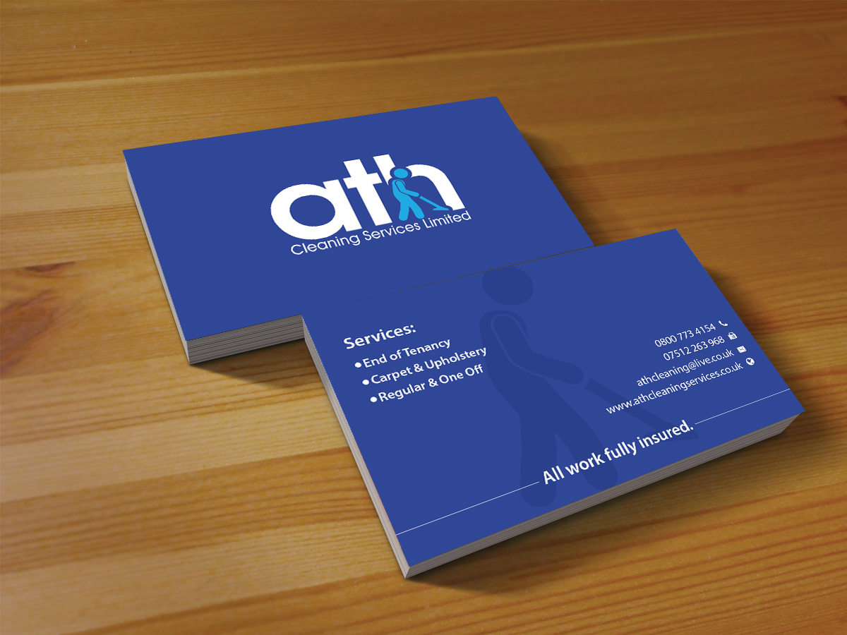 Business Card Design by Creations Box 2015 for ATH Cleaning Services Ltd | Design #9925968