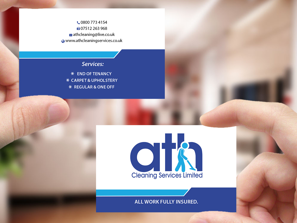 Business Card Design by Creations Box 2015 for ATH Cleaning Services Ltd | Design #9925970