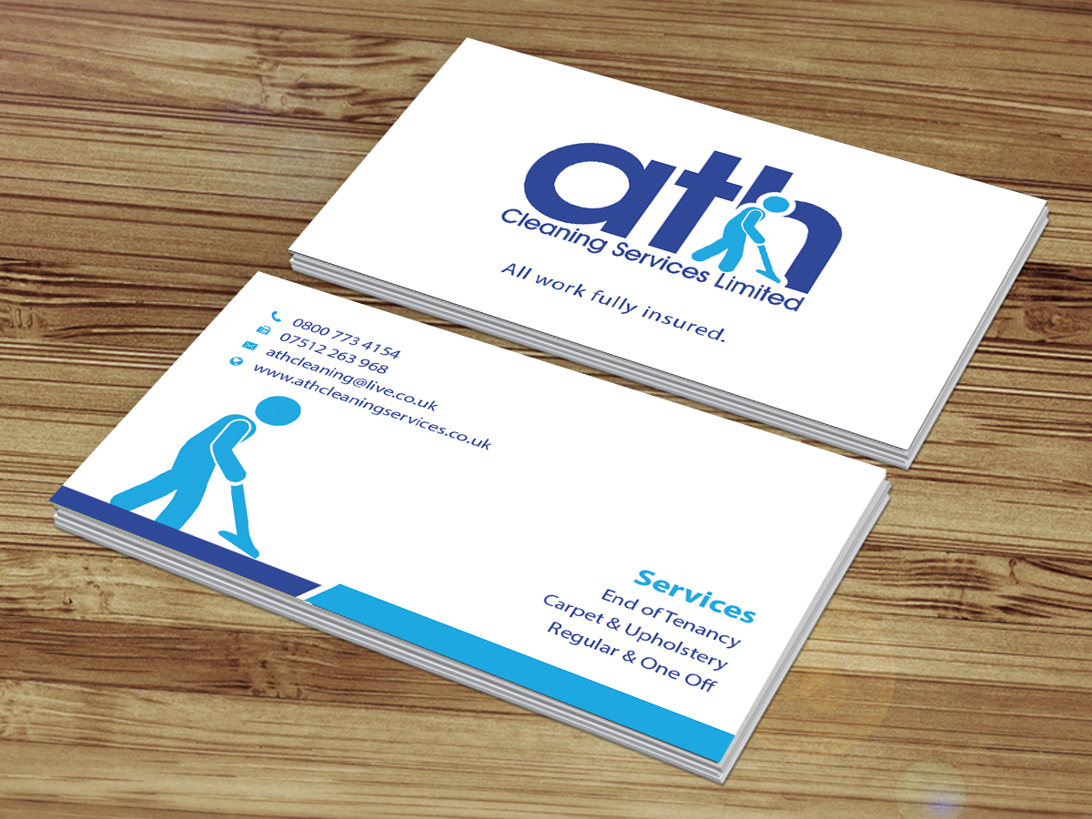 Business Card Design by Creations Box 2015 for ATH Cleaning Services Ltd | Design #9925977
