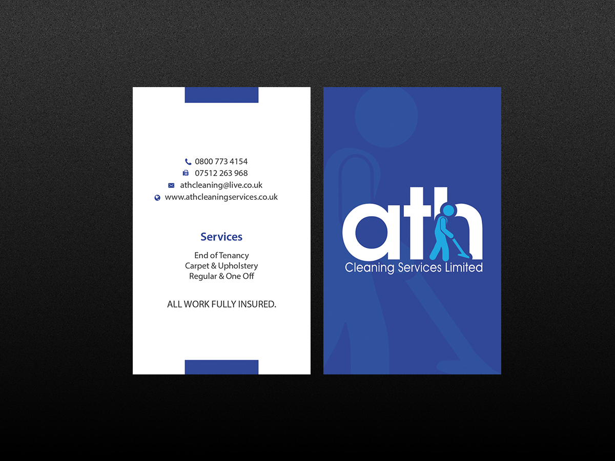 Business Card Design by Creations Box 2015 for ATH Cleaning Services Ltd | Design #9925985