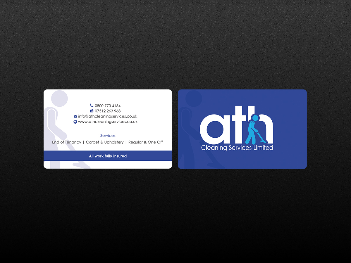 Business Card Design by Creations Box 2015 for ATH Cleaning Services Ltd | Design #9935452