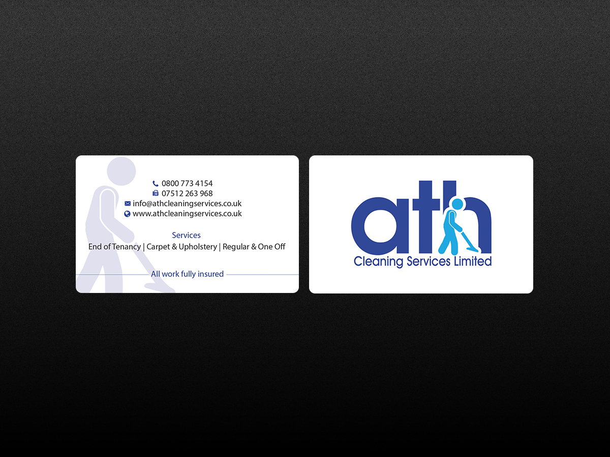 Business Card Design by Creations Box 2015 for ATH Cleaning Services Ltd | Design #9935527