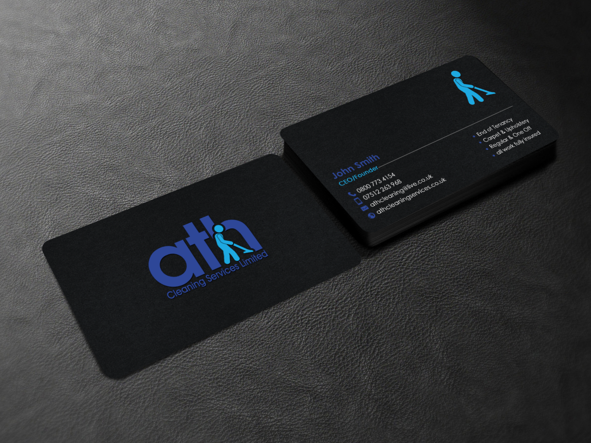 Business Card Design by chandrayaan.creative for ATH Cleaning Services Ltd | Design #9924942