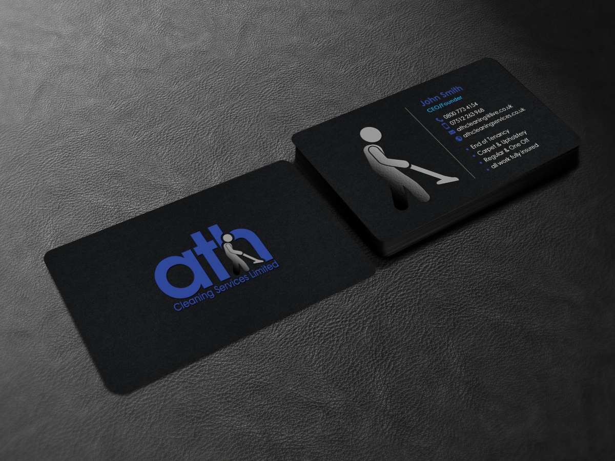 Business Card Design by chandrayaan.creative for ATH Cleaning Services Ltd | Design #9924943