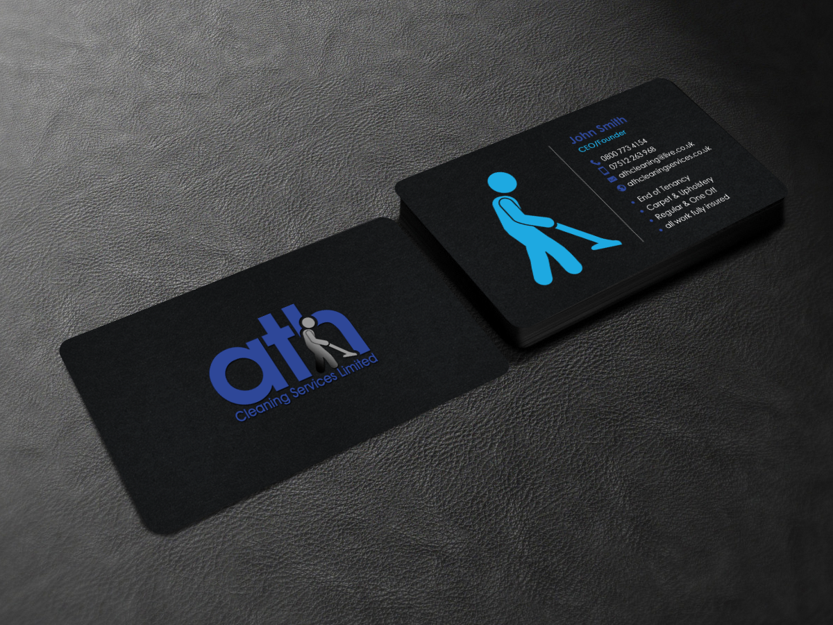 Business Card Design by chandrayaan.creative for ATH Cleaning Services Ltd | Design #9924956
