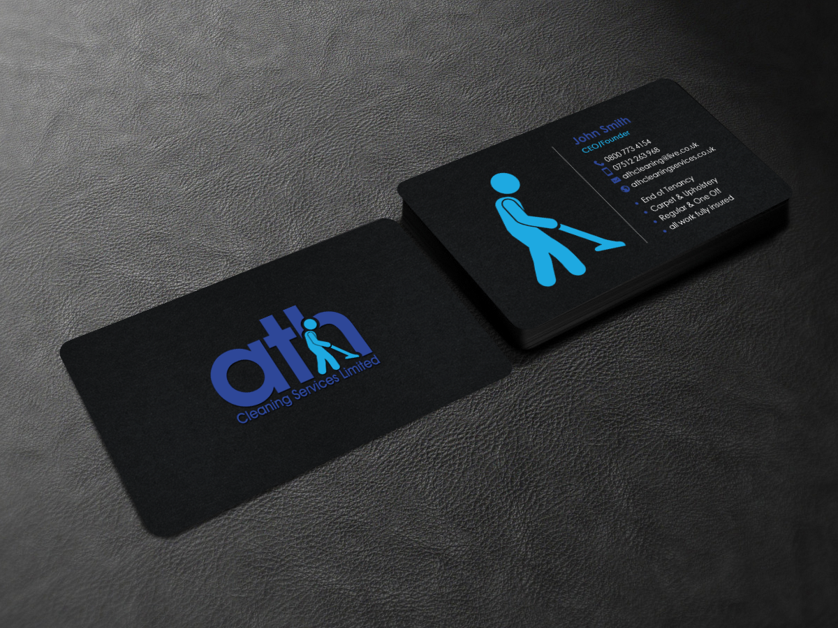Business Card Design by chandrayaan.creative for ATH Cleaning Services Ltd | Design #9924965