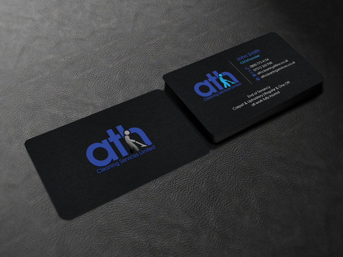Business Card Design by chandrayaan.creative for ATH Cleaning Services Ltd | Design #9924969
