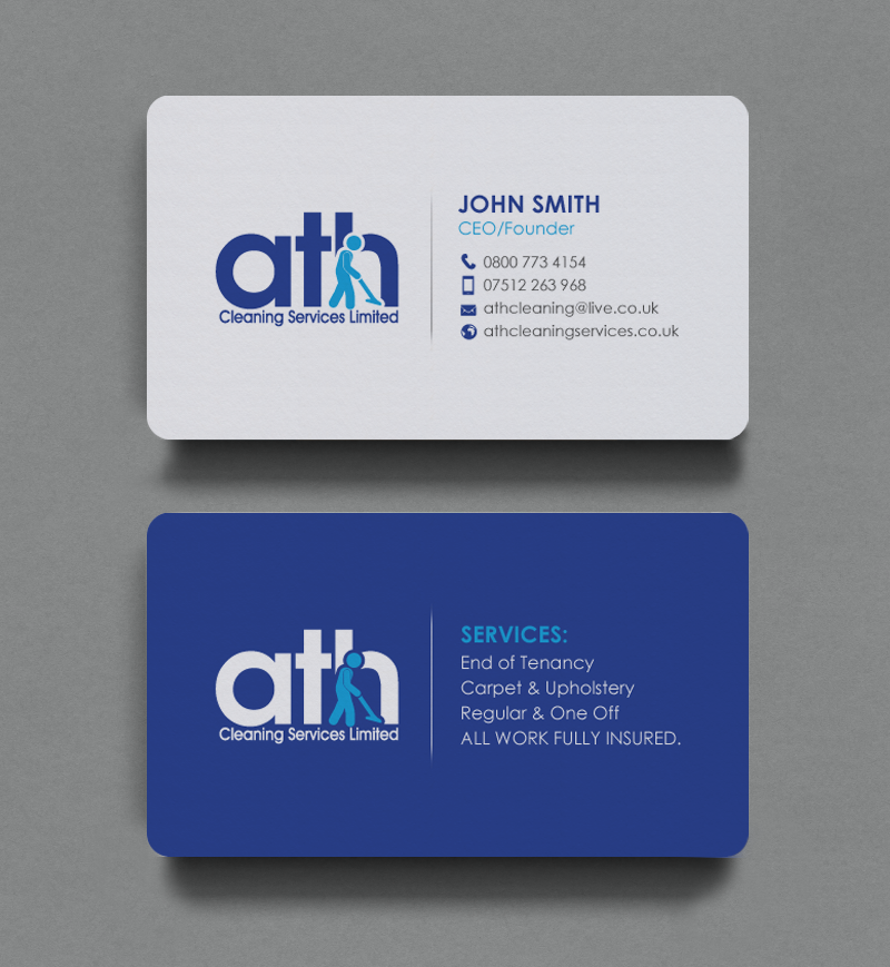 Design de Carte de Visite par chandrayaan.creative pour ATH Cleaning Services Ltd | Design #9933773