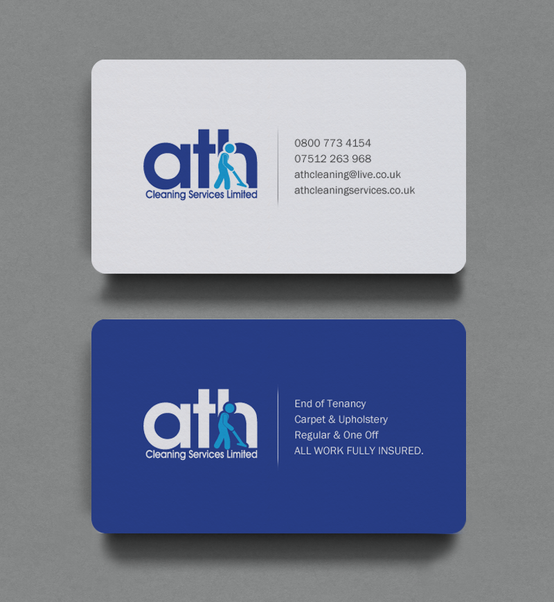 Business Card Design by chandrayaan.creative for ATH Cleaning Services Ltd | Design #9933777