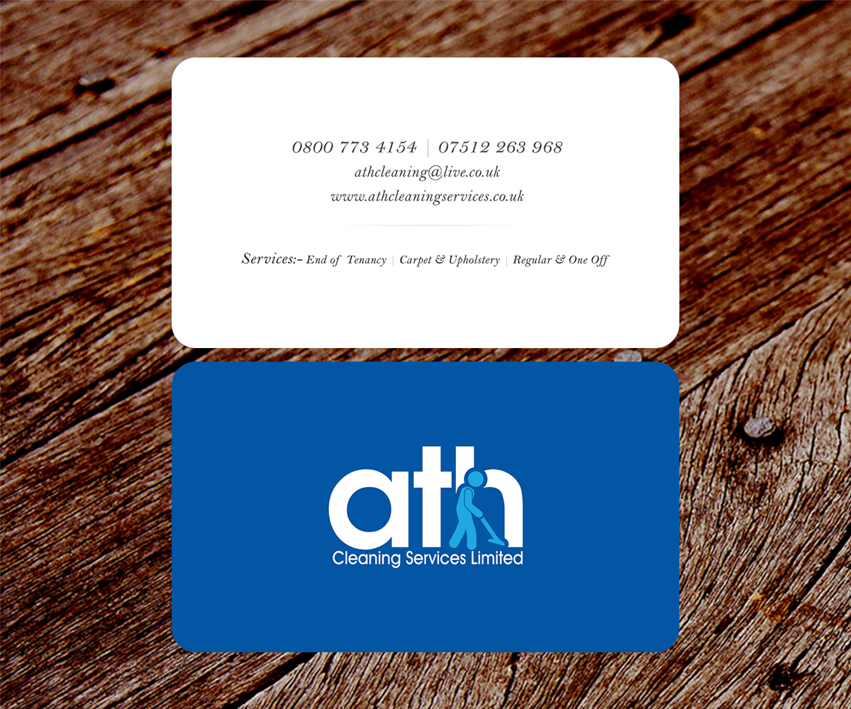 Business Card Design by SS_Designs for ATH Cleaning Services Ltd | Design #10170257